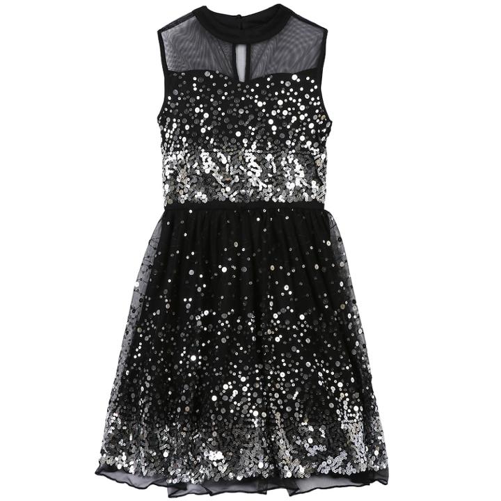 Girls 7-16 & Plus Size Speechless Sequin Illusion Dress, Size: 16, Silver