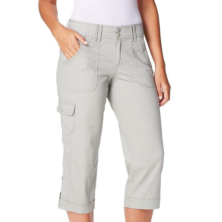 Women's Gloria Vanderbilt Mae Cargo Capris, Size: 8, Lt Green