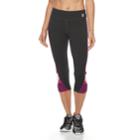 Women's Fila Sport&reg; Printed Inset Capri Leggings, Size: Large, Med Grey
