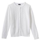Girls 7-16 Chaps School Uniform Cardigan, Girl's, Size: Large, White
