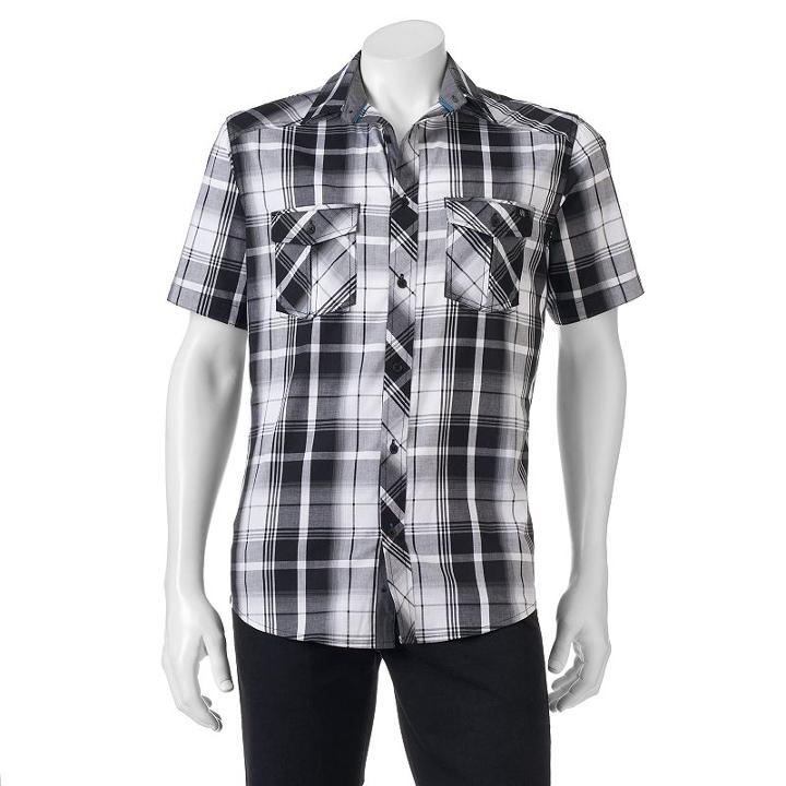 Big & Tall Rock & Republic Classic-fit Stretch Button-down Shirt, Men's, Size: Xl Tall, Black