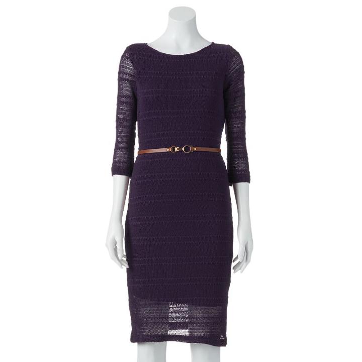 Sharagano Knit Sweaterdress - Women's, Size: 4, Purple