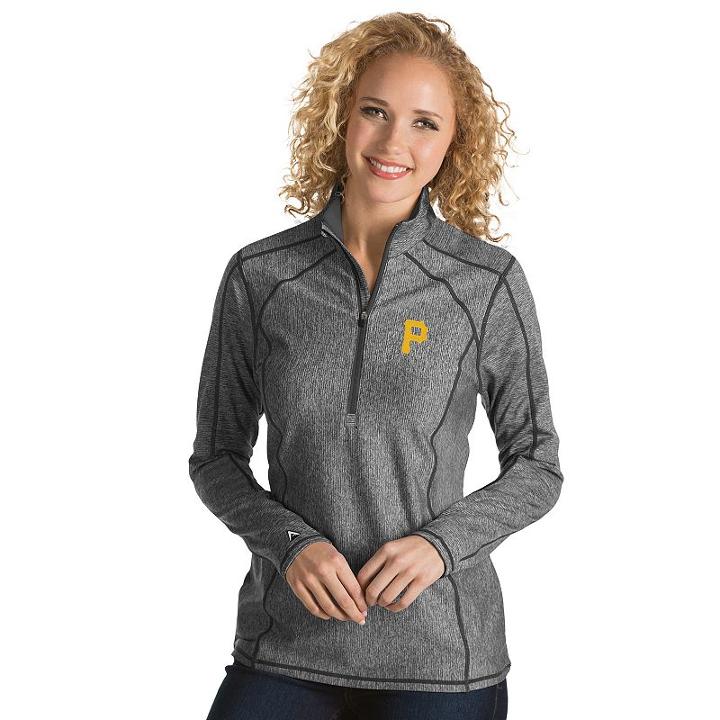 Women's Antigua Pittsburgh Pirates Tempo Pullover, Size: Large, Dark Grey