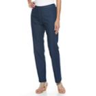 Women's Cathy Daniels Pull-on Denim Pants, Size: Large, Dark Blue