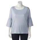 Plus Size Lc Lauren Conrad Bell Sleeve Top, Women's, Size: 1xl, Dark Blue