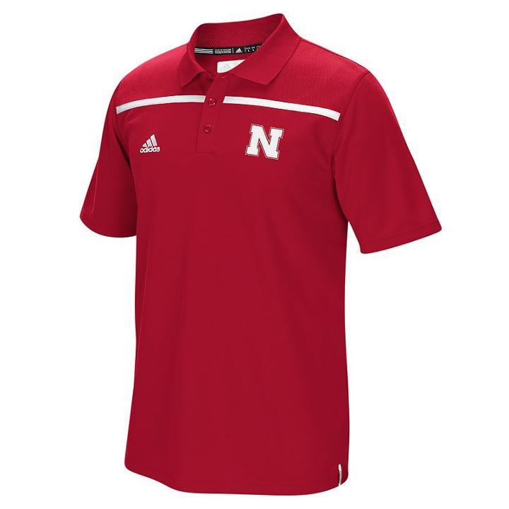 Men's Adidas Nebraska Cornhuskers Sideline Coaches Polo, Size: Small, Red
