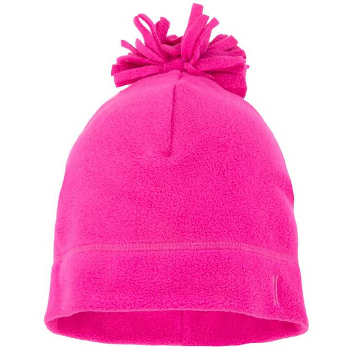 Girls 4-16 Pom Pom Fleece Beanie, Med Pink