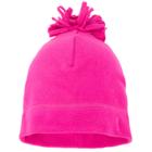 Girls 4-16 Pom Pom Fleece Beanie, Med Pink
