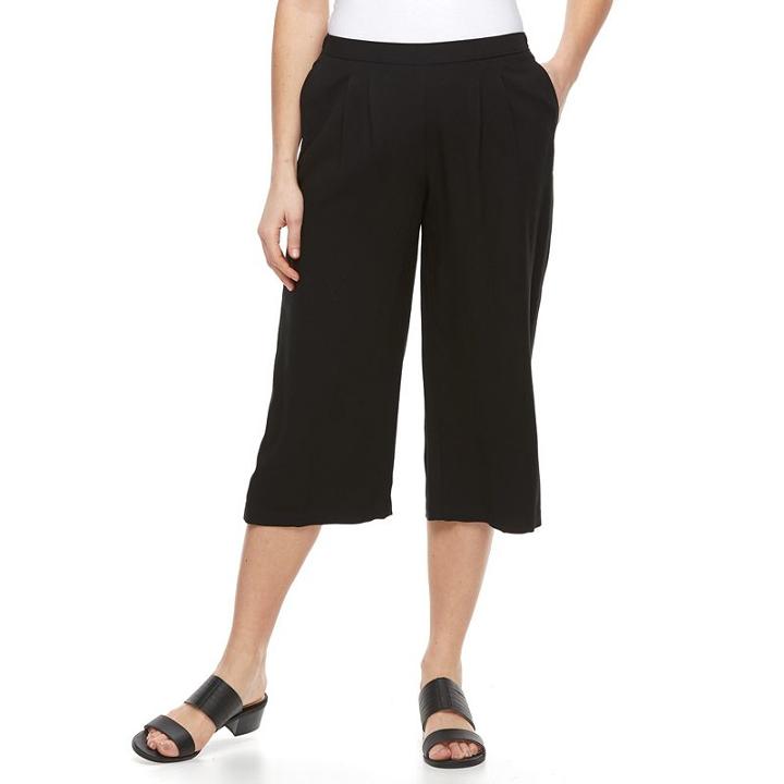 Petite Apt. 9&reg; Pull-on Culottes, Women's, Size: L Petite, Black
