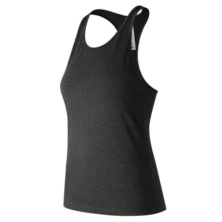 Women's New Balance Heather Tech Racerback Tank, Size: Small, Dark Grey