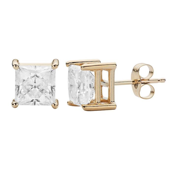 Forever Brilliant 14k Gold 2 5/8 Carat T.w. Lab-created Moissanite Stud Earrings, Women's, White