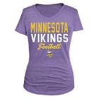 Women's 5th & Ocean Minnesota Vikings Triblend V-neck Tee, Size: Small, Purple