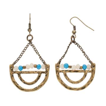 Gs By Gemma Simone Beaded Crescent Drop Earrings, Women's, Blue