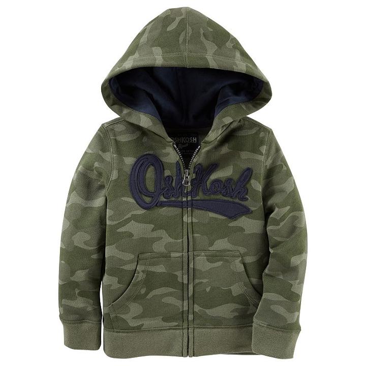 Boys 4-12 Oshkosh B'gosh&reg; Logo Zip Hoodie, Size: 12, Ovrfl Oth