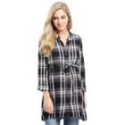 Maternity Oh Baby By Motherhood&trade; Plaid Tunic, Women's, Size: Large, Ovrfl Oth