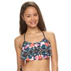 Mix And Match Floral Flounce Bikini Top, Size: Xl, Ovrfl Oth