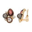 Napier Stone Cluster Clip On Earrings, Women's, Multicolor