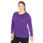 Plus Size Champion Jersey Long Sleeve Tee, Women's, Size: 3xl, Drk Purple