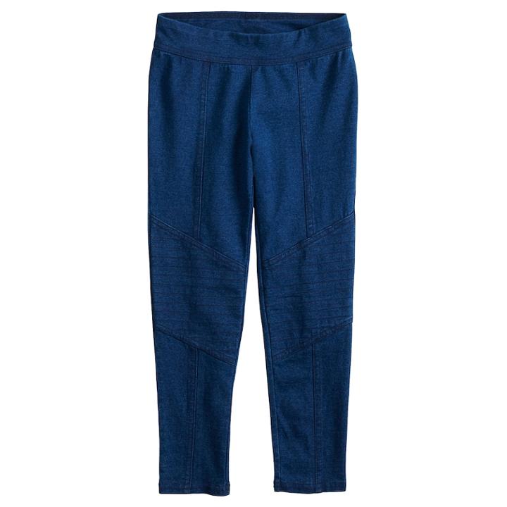 Girls 4-10 Jumping Beans&reg; Moto Faux-denim Leggings, Size: 7, Blue