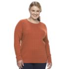 Plus Size Croft & Barrow&reg; Cable Knit Sweater, Women's, Size: 1xl, Med Orange