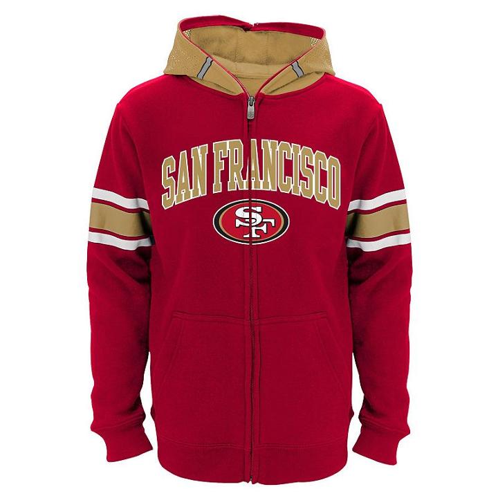 Boys 8-20 San Francisco 49ers Helmet Hoodie, Boy's, Size: M(10-12), Dark Red
