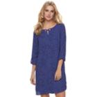 Women's Apt. 9&reg; Grommet Keyhole Shift Dress, Size: Medium, Drk Purple