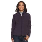 Women's Croft & Barrow&reg; Quilted Yoke Fleece Jacket, Size: Xs, Drk Purple