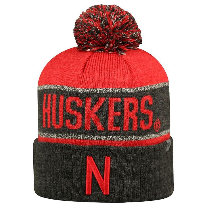Top Of The World, Adult Nebraska Cornhuskers Below Zero Beanie, Black