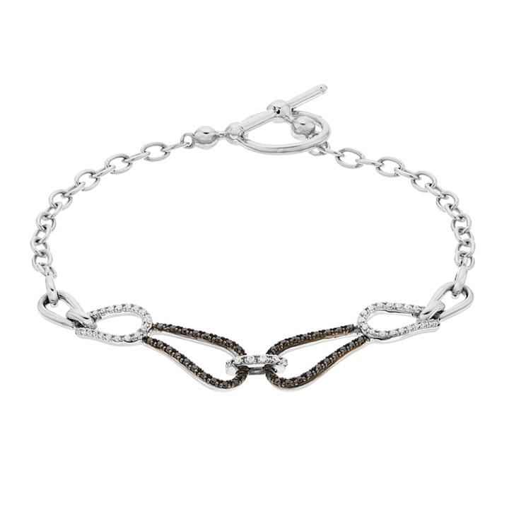 Simply Vera Vera Wang Sterling Silver 1/3 Carat T.w. Black & White Diamond Chain Bracelet, Women's