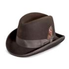 Men's Stacy Adams Wool Felt Homburg Hat, Size: Medium, Dark Brown