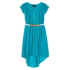 Girls 7-16 Iz Amy Byer Flutter Sleeve High-low Belted Shirtdress, Girl's, Size: 10, Med Green