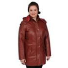 Women's Excelled Nappa Leather Anorak Parka, Size: Medium, Red