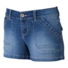 Juniors' Unionbay 2-button Denim Shortie Shorts, Girl's, Size: 15, Light Blue
