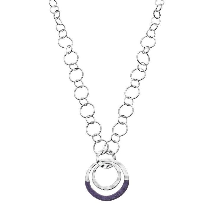Dana Buchman Purple Long Circle Link Necklace, Women's