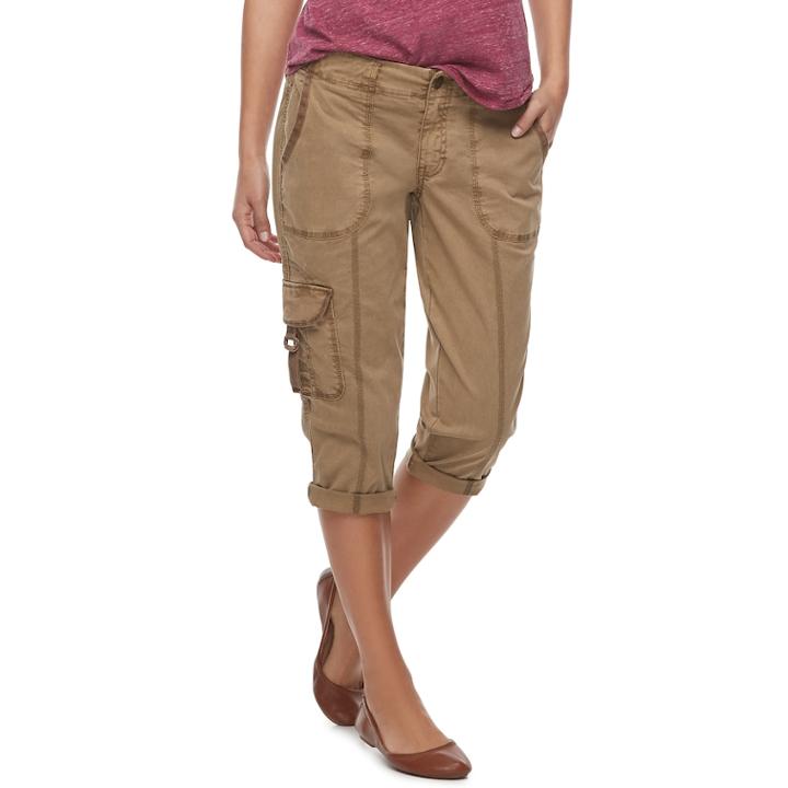 Petite Sonoma Goods For Life&trade; Cargo Utility Capris, Women's, Size: 12 Petite, Med Brown
