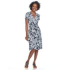 Women's Croft & Barrow&reg; Surplice Dress, Size: Small, Dark Blue