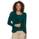 Petite Croft & Barrow&reg; Layered Look Sweater, Women's, Size: Xs Petite, Dark Blue