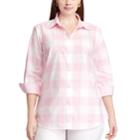 Plus Size Chaps Striped No-iron Broadcloth Shirt, Women's, Size: 3xl, Pink