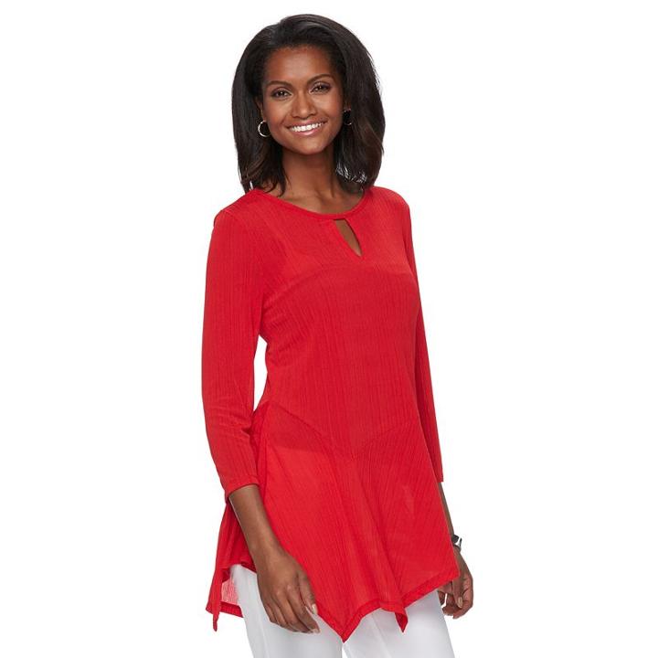 Women's Dana Buchman Keyhole Asymmetrical Top, Size: Xl, Med Red
