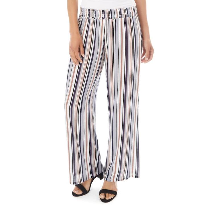Women's Apt. 9&reg; Print Palazzo Pant, Size: Large, Navy Chambray