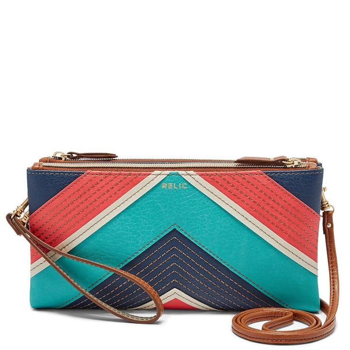 Relic Emma Convertible Wristlet Crossbody Bag, Women's, Navy Chevron
