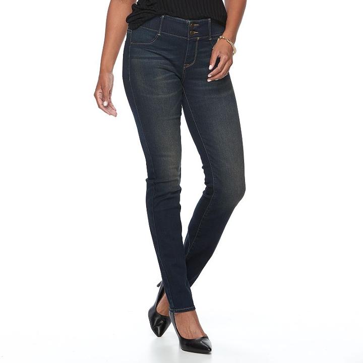 Women's Apt. 9&reg; Comfort Waistband Straight-leg Jeans, Size: 10, Black