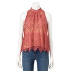 Women's Lc Lauren Conrad Mockneck Lace Top, Size: Xxl, Brt Green