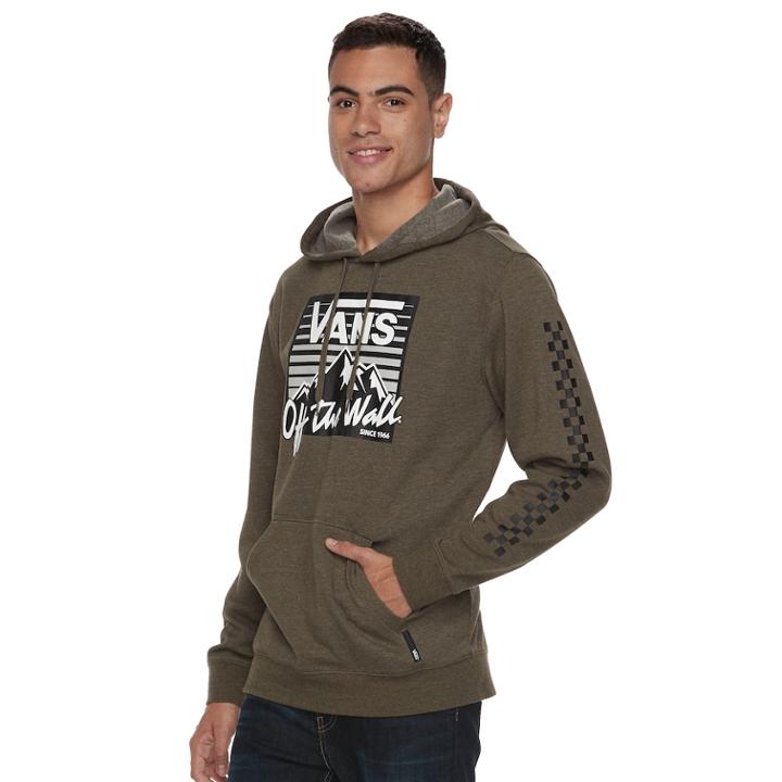 Men's Vans Logo Pull-over Hoodie, Size: Xl, Dark Green