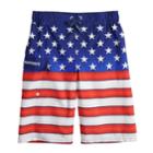 Boys 8-20 Zeroxposur Stars & Stripes Swim Trunks, Size: Medium, White