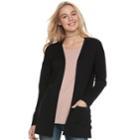 Juniors' Pink Republic Strappy Side Vent Cardigan, Teens, Size: Small, Black