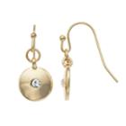 Lc Lauren Conrad Simulated Crystal Nickel Free Disc Drop Earrings, Women's, Gold