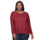 Plus Size Napa Valley Textured Rib Sweater, Women's, Size: 2xl, Purple Oth