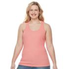 Juniors' Plus Size So&reg; Ribbed Racerback Tank, Girl's, Size: 1xl, Lt Orange