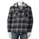 Victory Rugged Wear Plaid Flannel Hooded Shirt Jacket - Men, Size: Medium, Grey